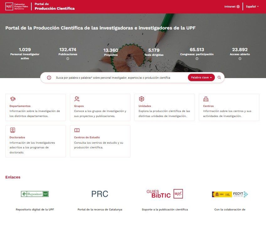 Una nueva experiencia para el portal de producción científica de la UPF